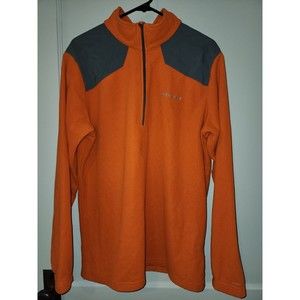 Columbia Sweater Men's Large Orange/gray Omni-Wick 1/4 Zip Pullover Fleece